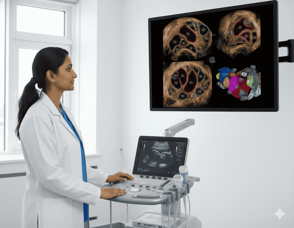 Follicular study ultrasound monitoring fertility treatment